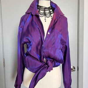 Laser shiny purple reflective shirt